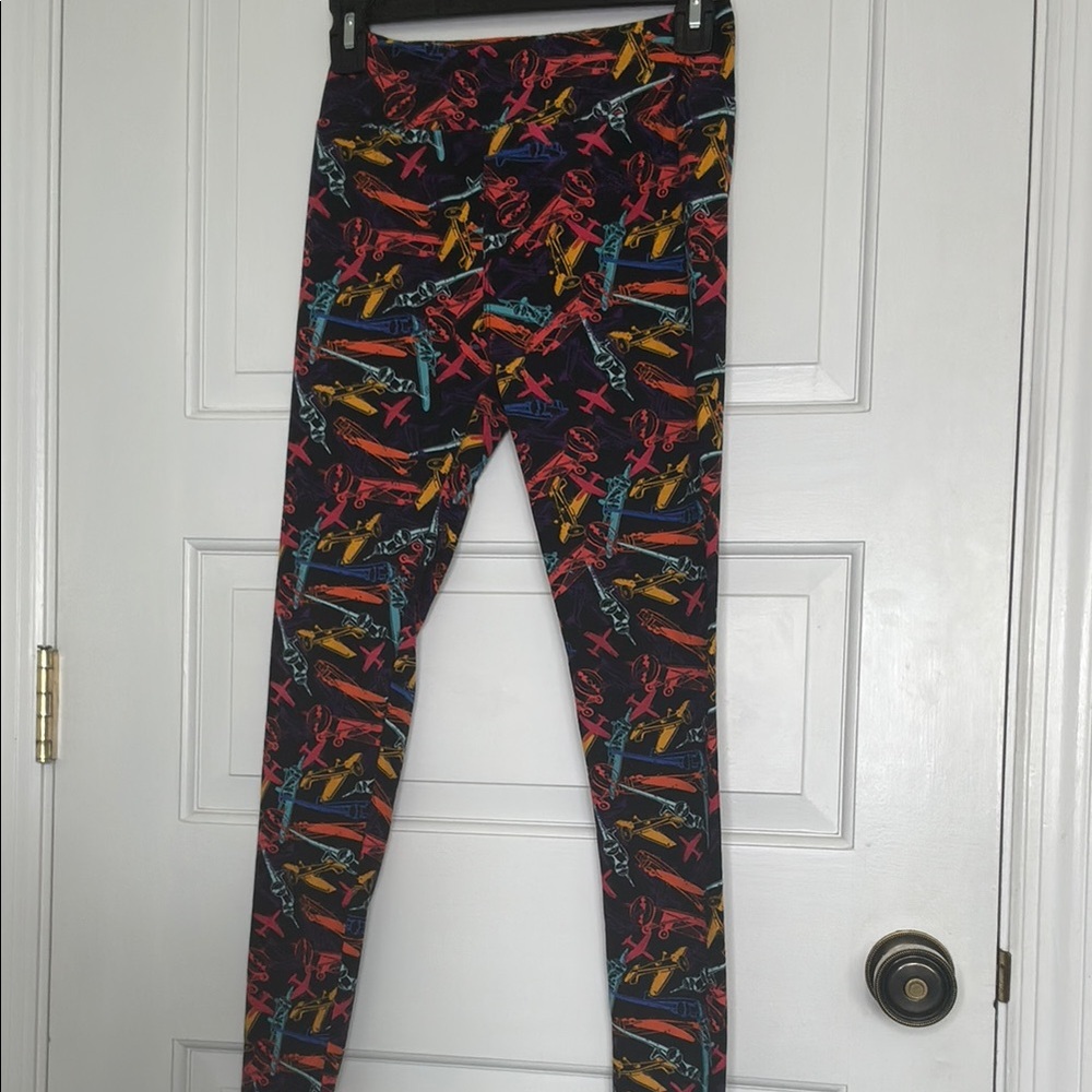 Colorful Airplane Print  Leggings